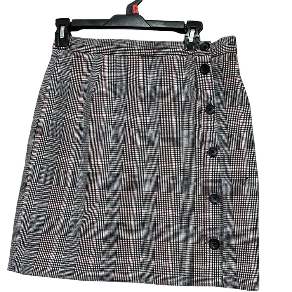 H&M Gray/Pink Plaid Mini skirt Size 6